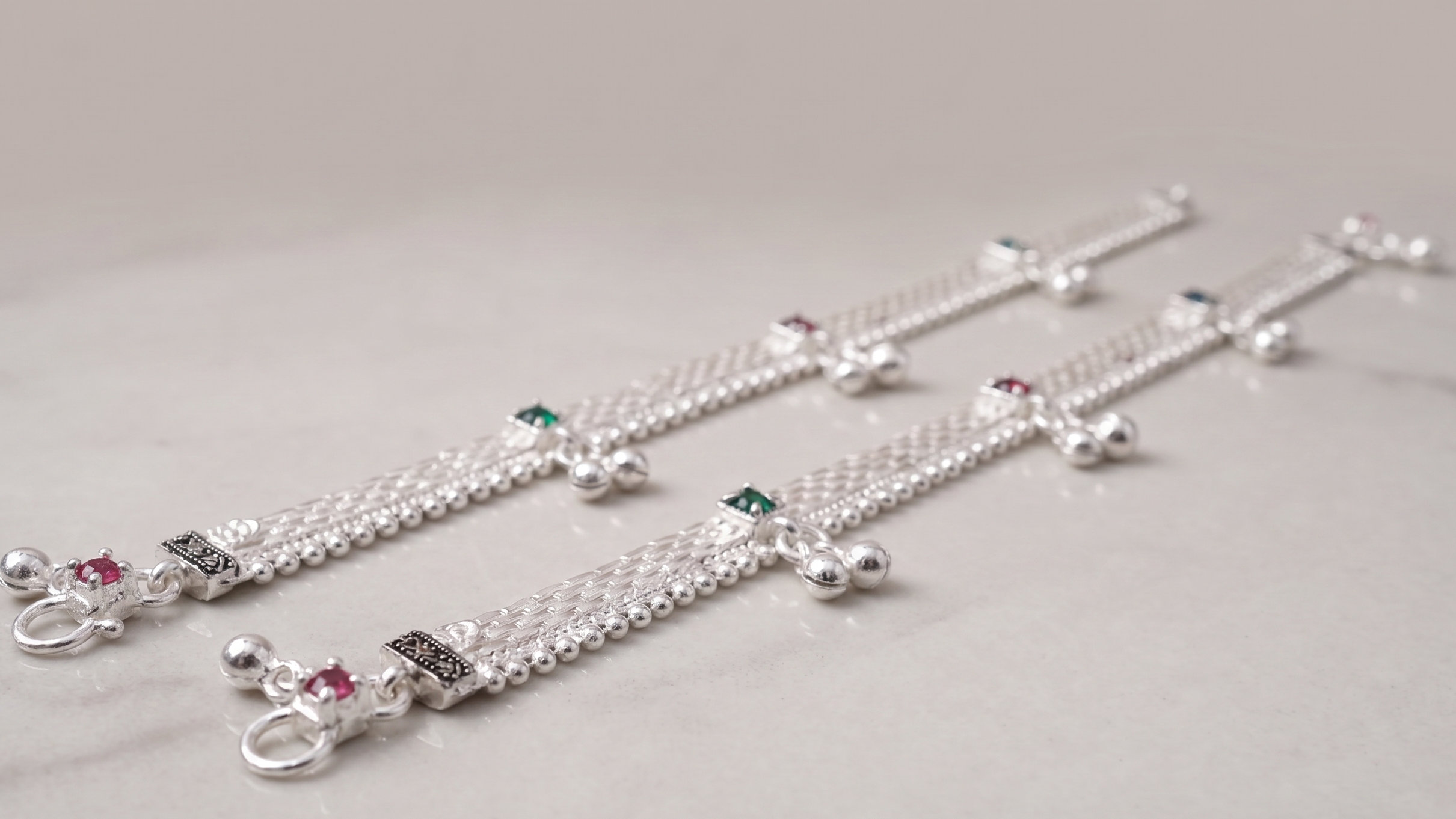 Premium German Silver Payal | 0 Touch Silver Plated Anklet for Women