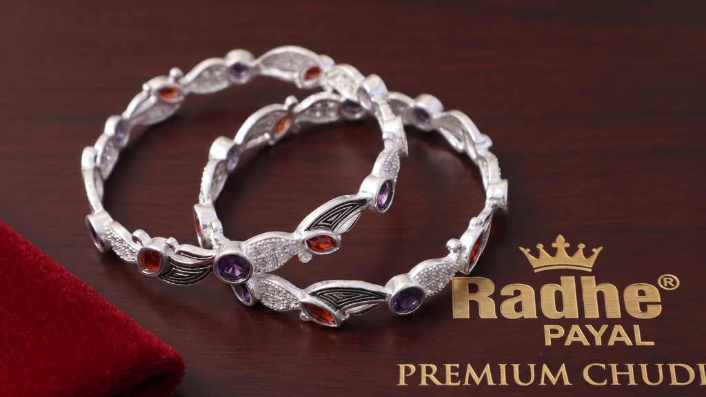 Designer German Silver Bangles for Women – Elegant Silver Plated Jewellery