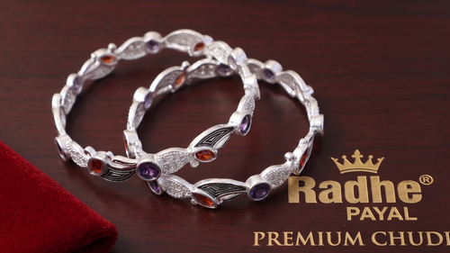 Designer German Silver Bangles for Women – Elegant Silver Plated Jewellery