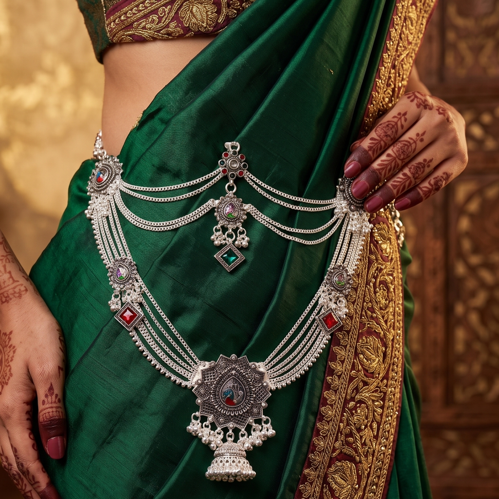 Traditional Designer Kandora | Silver Plated Ethnic Jewellery for Women
