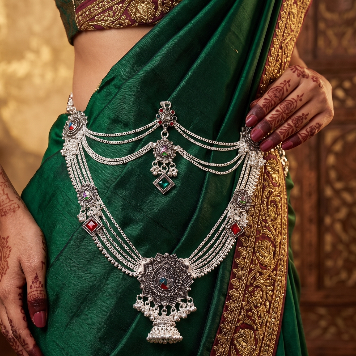 Traditional Designer Kandora | Silver Plated Ethnic Jewellery for Women