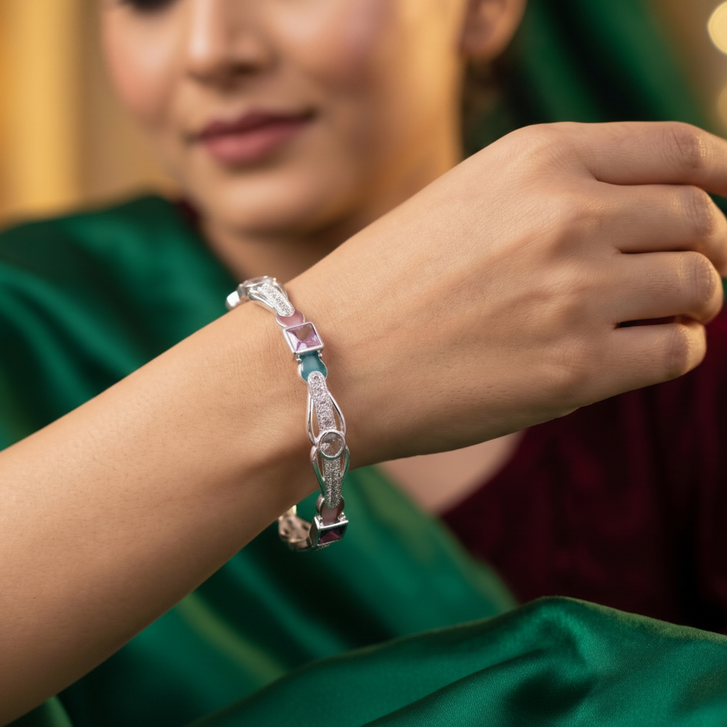 Classic Premium CZ Stone Bangles | Jwelisha
