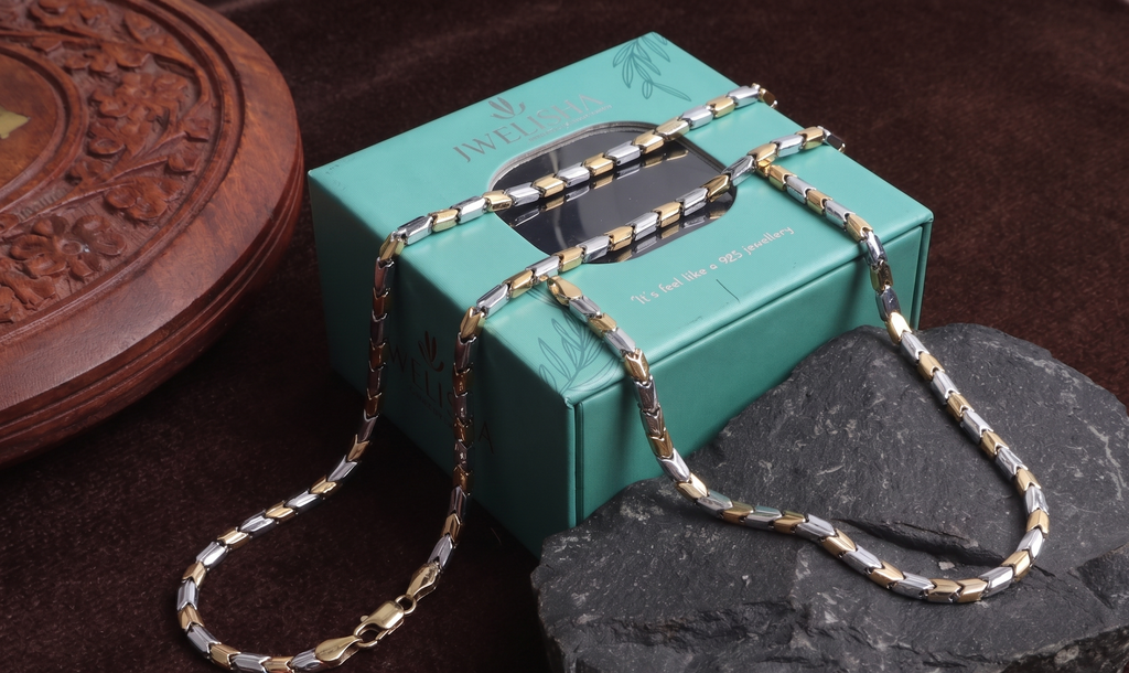 Premium German Silver Dual Tone Necklace | 0 Touch Silver Plated Fashion Jewellery