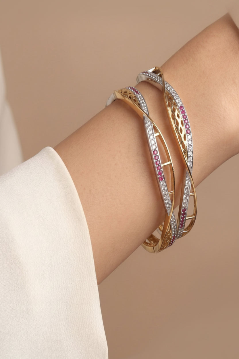 Luxury Silver-Plated German Silver Bangles | Jwelisha