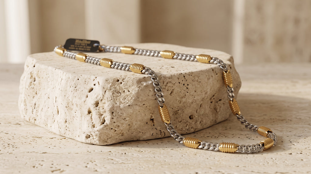 The Two-Tone Cuban Link Chain — Handcrafted Men's Statement