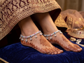 Royal Charm Color Stone Payal Pair – Traditional Silver Look Anklet