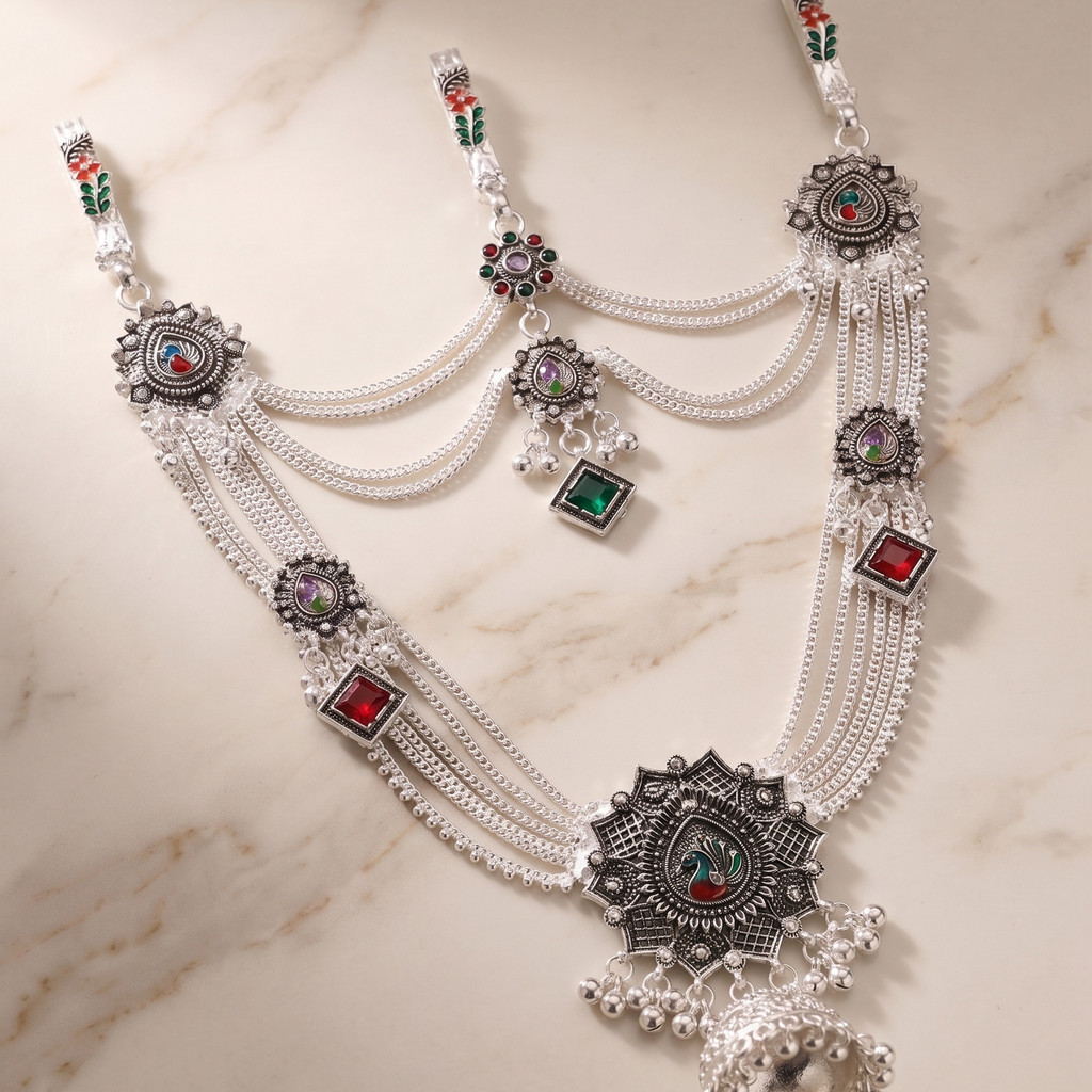 Traditional Designer Kandora | Silver Plated Ethnic Jewellery for Women