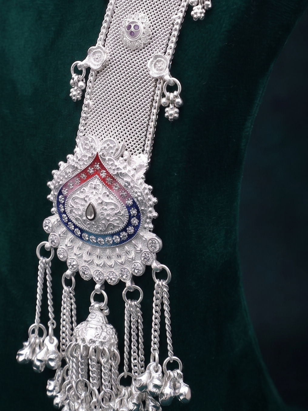 Antique Z Zuda German Silver Long Hanging Jewellery