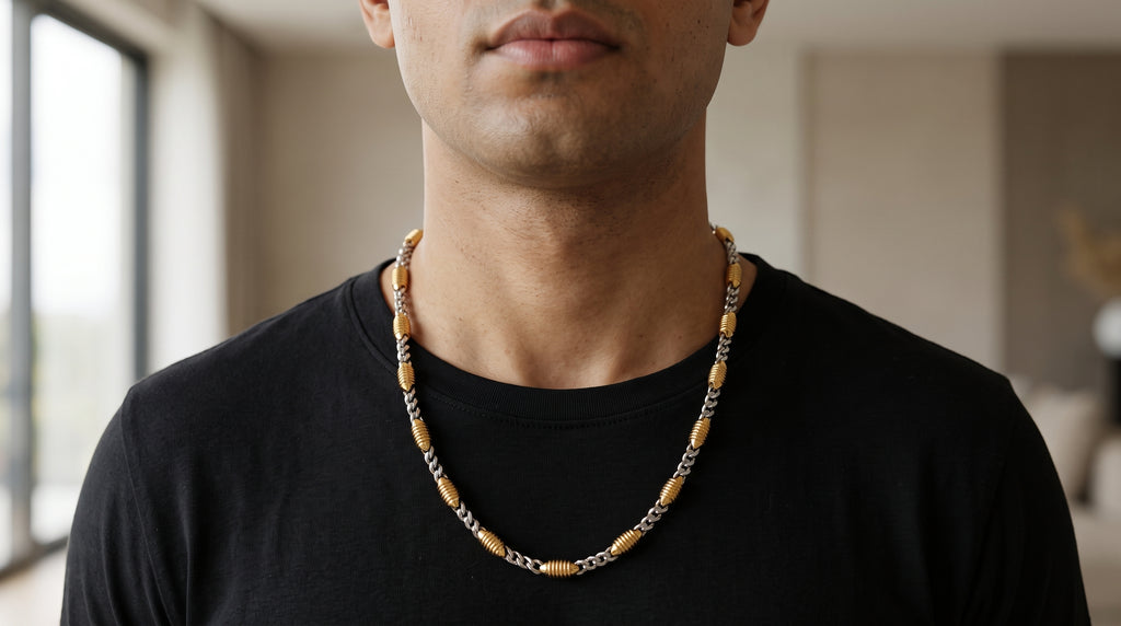 The Two-Tone Cuban Link Chain — Handcrafted Men's Statement