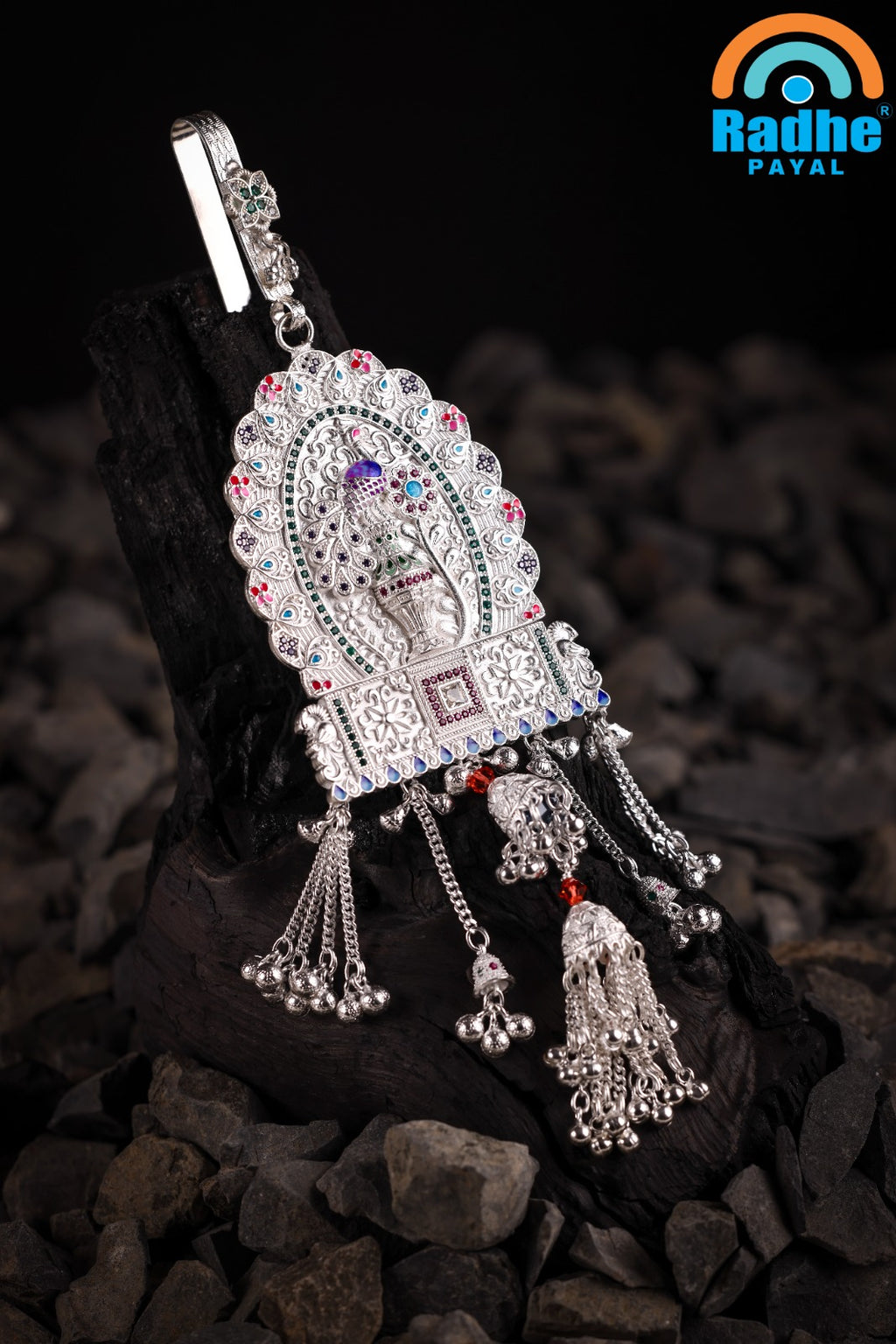 Floral Peacock Heritage Kandora with Multi-Strand Tassels by Radhe Payal
