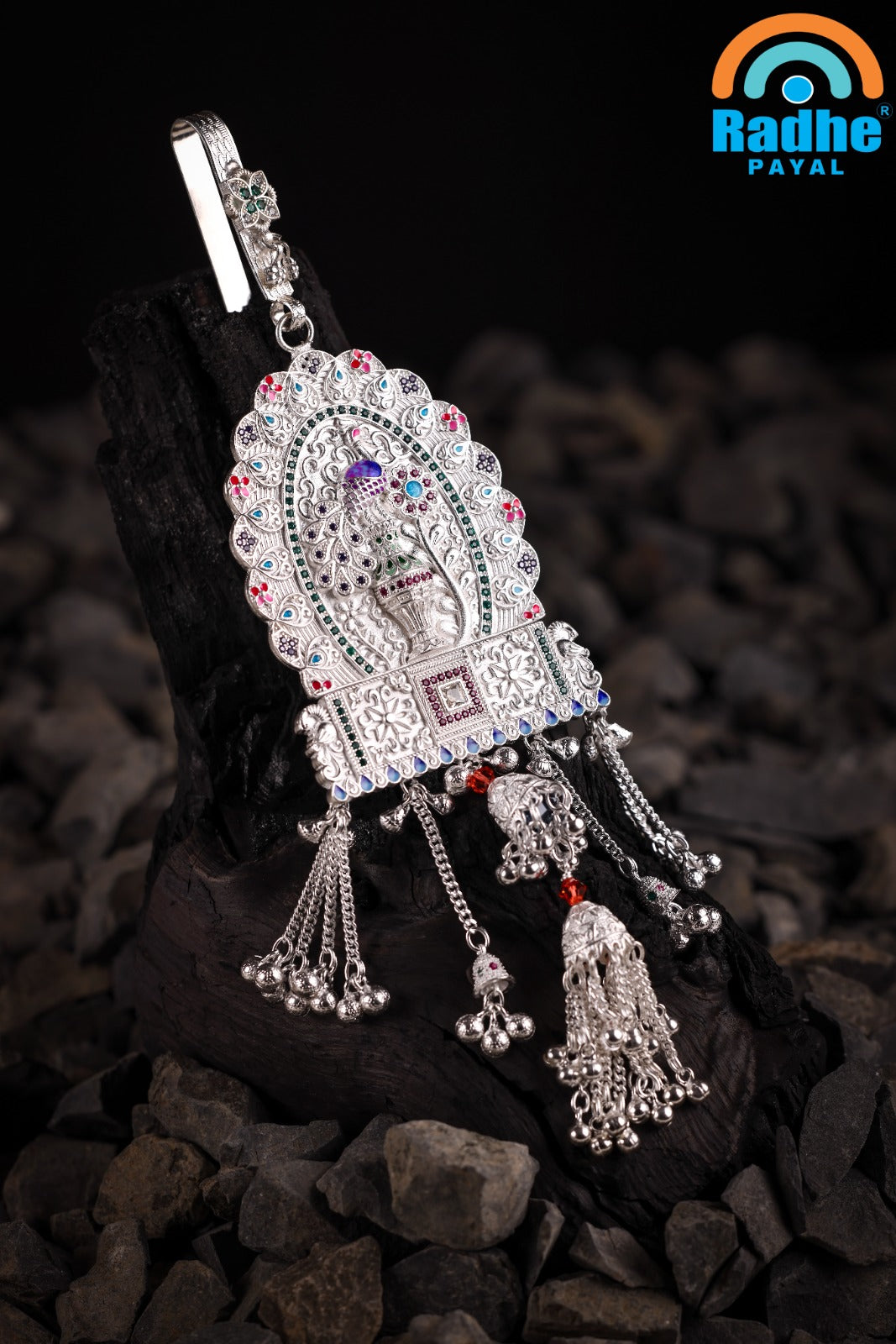 Floral Peacock Heritage Kandora with Multi-Strand Tassels by Radhe Payal