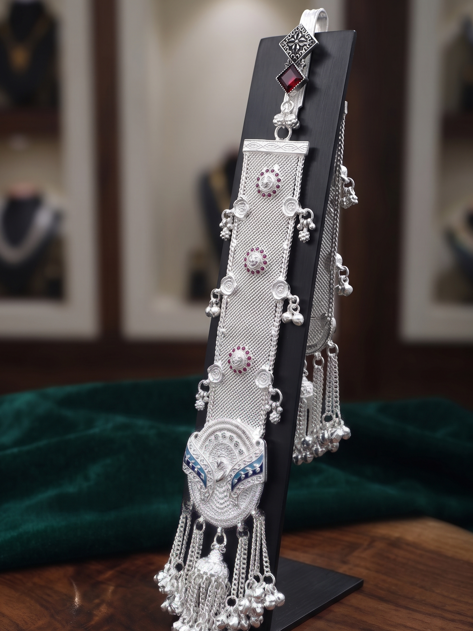 Antique Z Zuda German Silver Long Hanging Jewellery