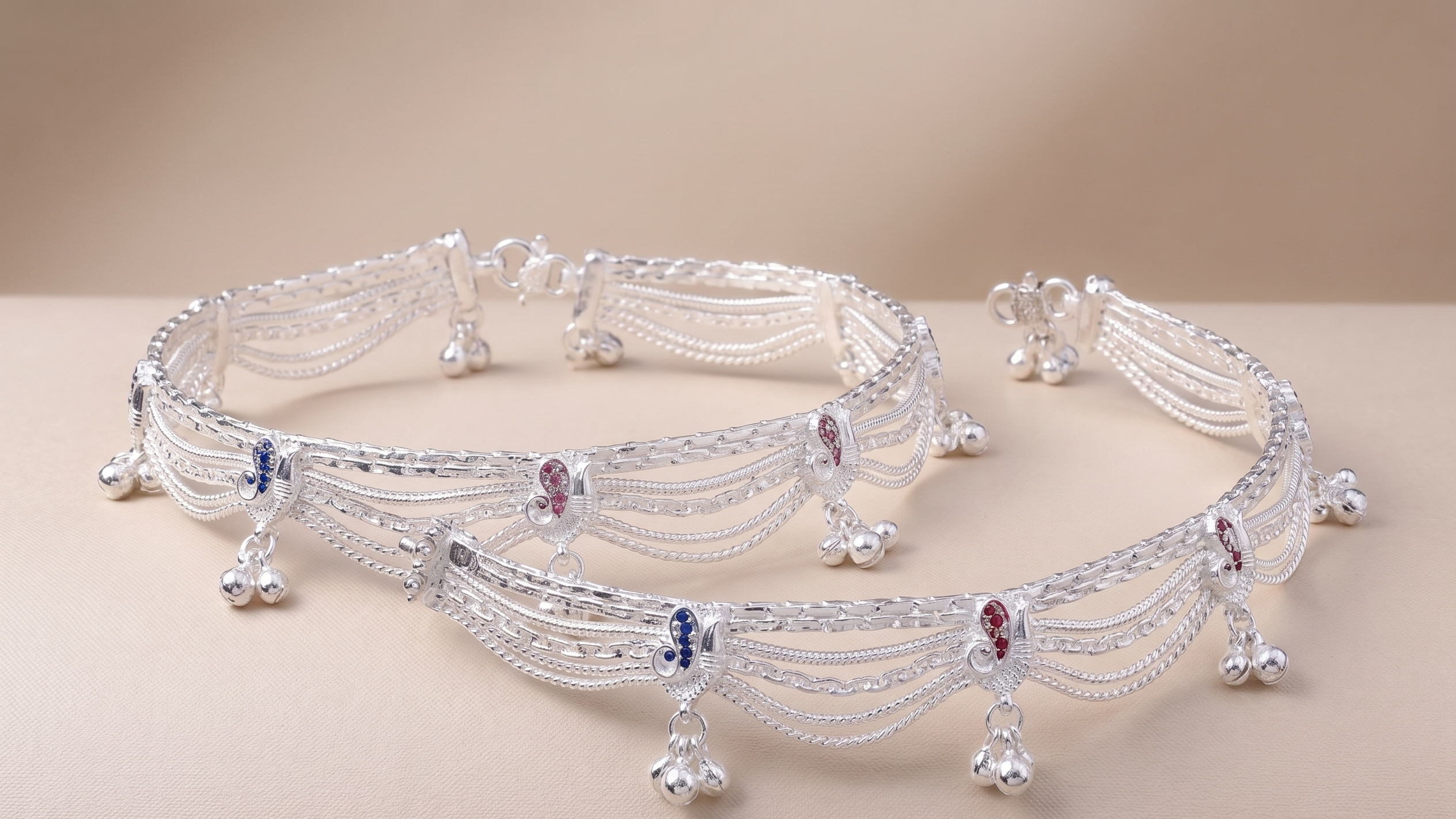 Premium German Silver Payal | 0 Touch Silver Plated Anklet for Women