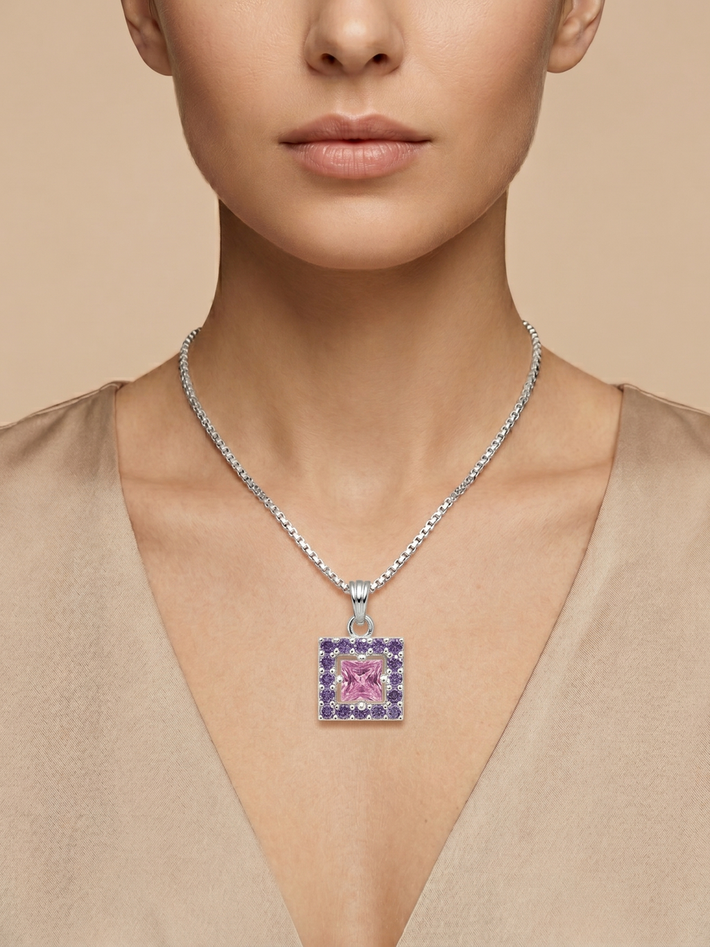 Premium German Silver Floral Pendant Necklace