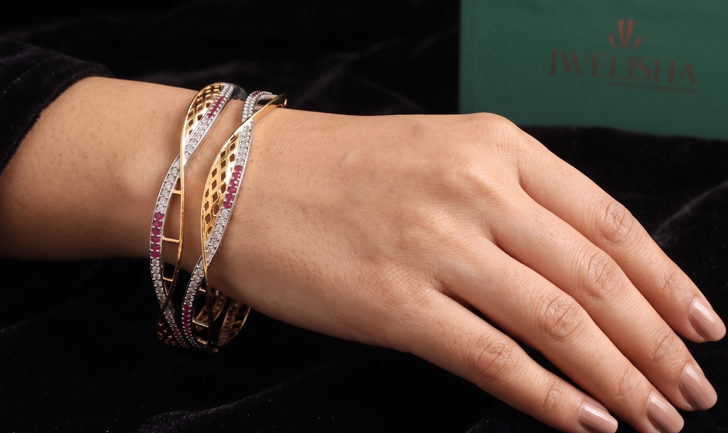Luxury Silver-Plated German Silver Bangles | Jwelisha