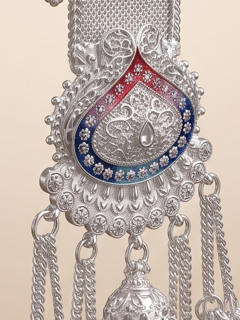 Antique Z Zuda German Silver Long Hanging Jewellery