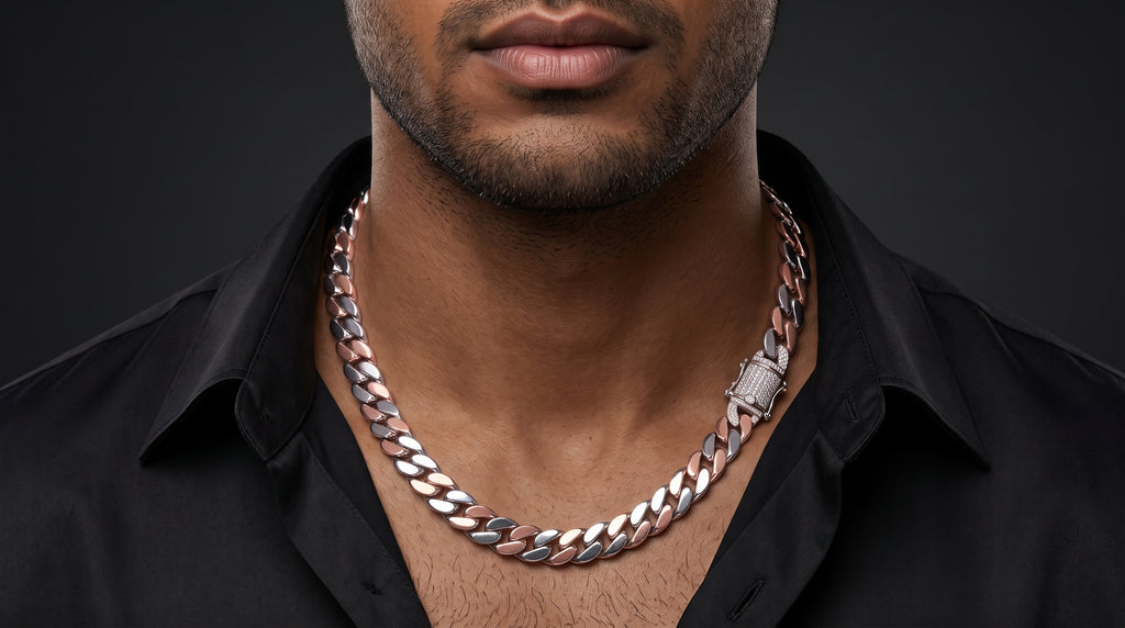 The Two-Tone Cuban Link Chain — Handcrafted Men's Statement