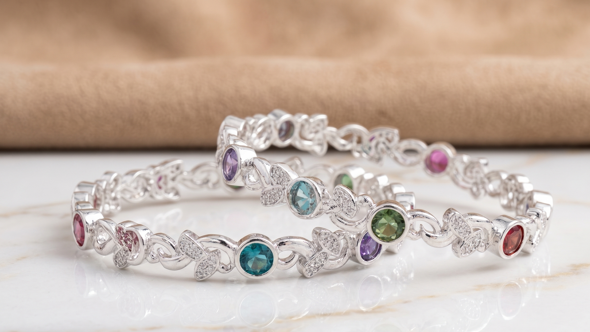 Designer German Silver Bangles for Women – Elegant Silver Plated Jewellery