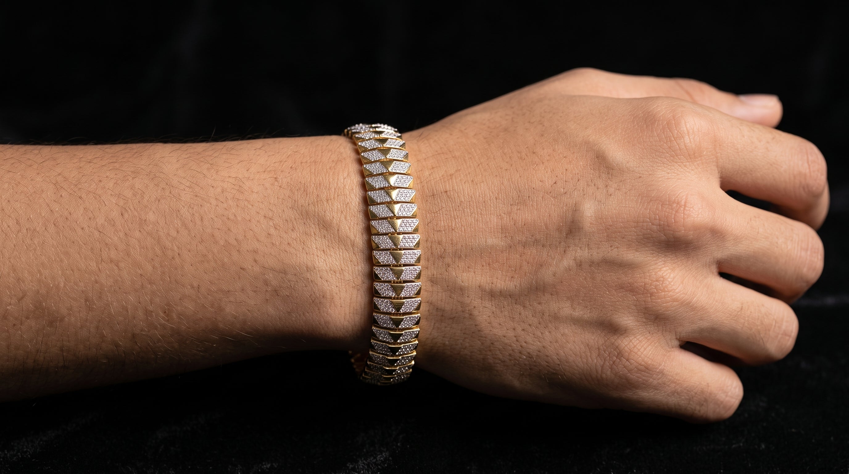 The Signature Two-Tone Link Bracelet — Handcrafted Men's Statement Piece