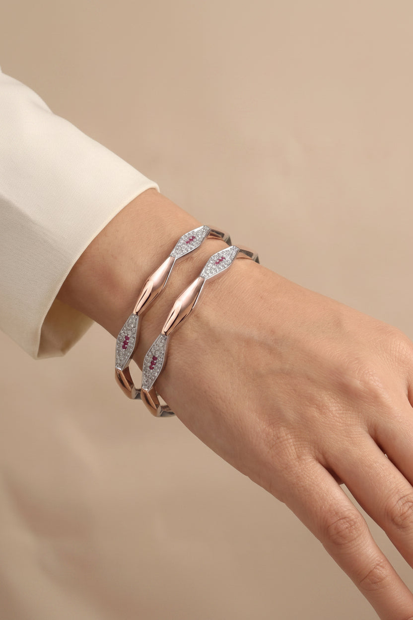 Luxury Silver-Plated German Silver Bangles | Jwelisha