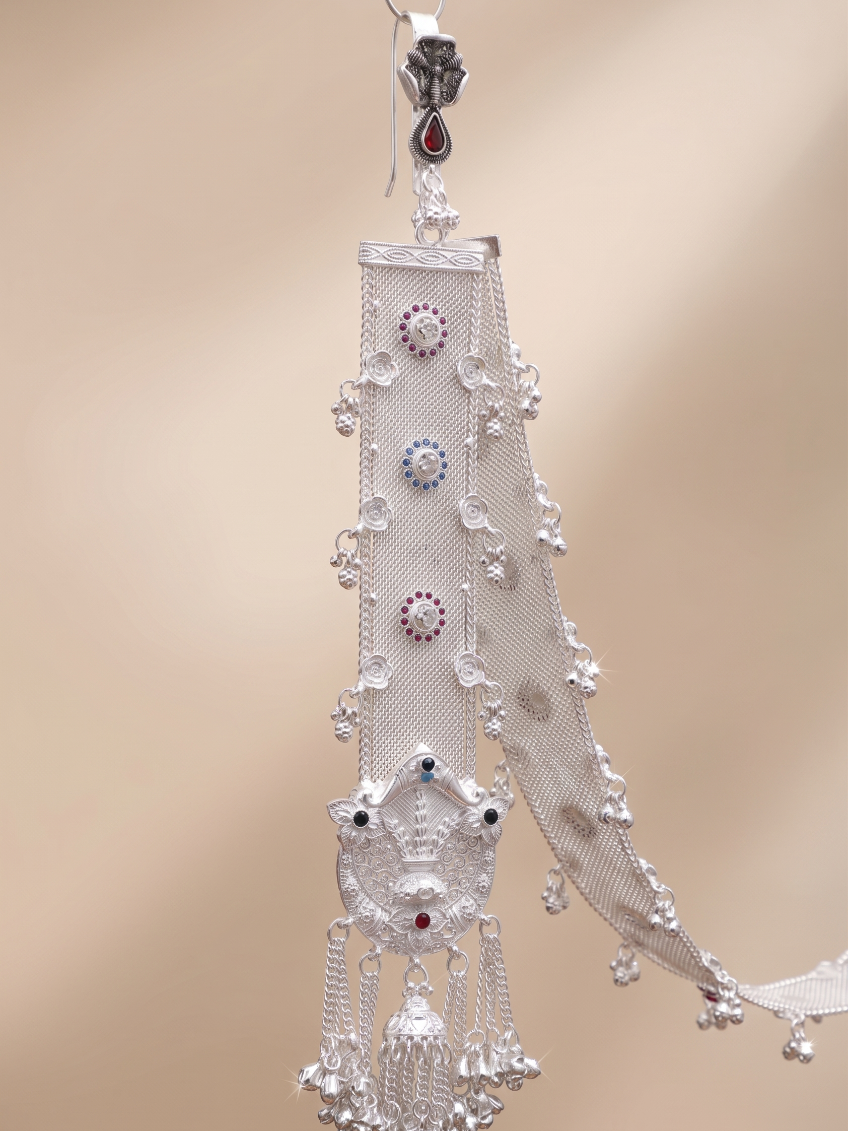 Antique Z Zuda German Silver Long Hanging Jewellery
