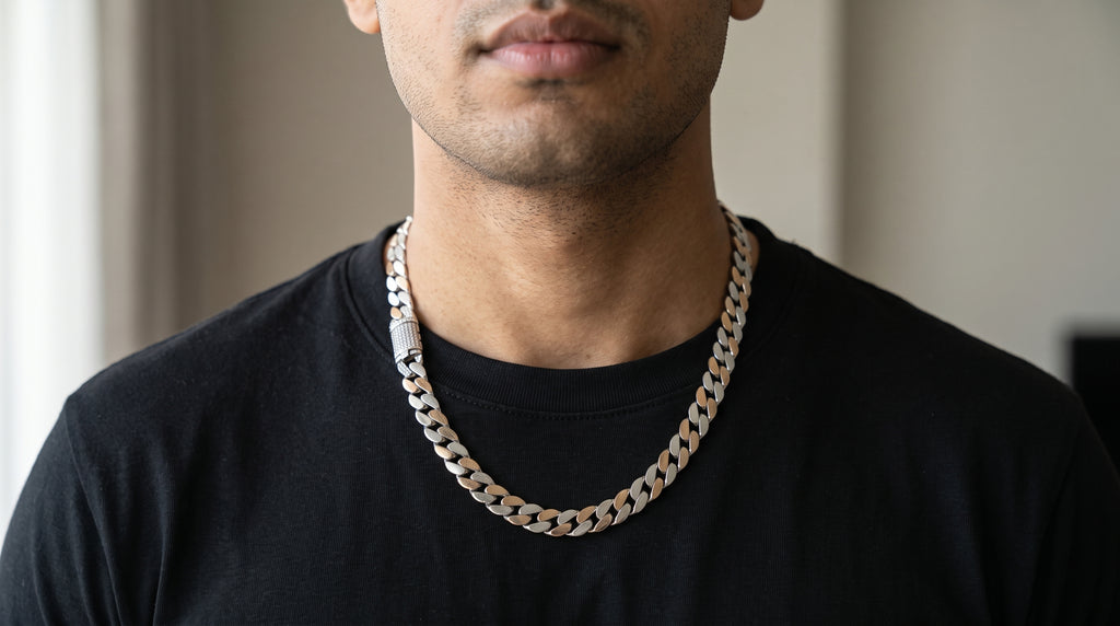 The Two-Tone Cuban Link Chain — Handcrafted Men's Statement