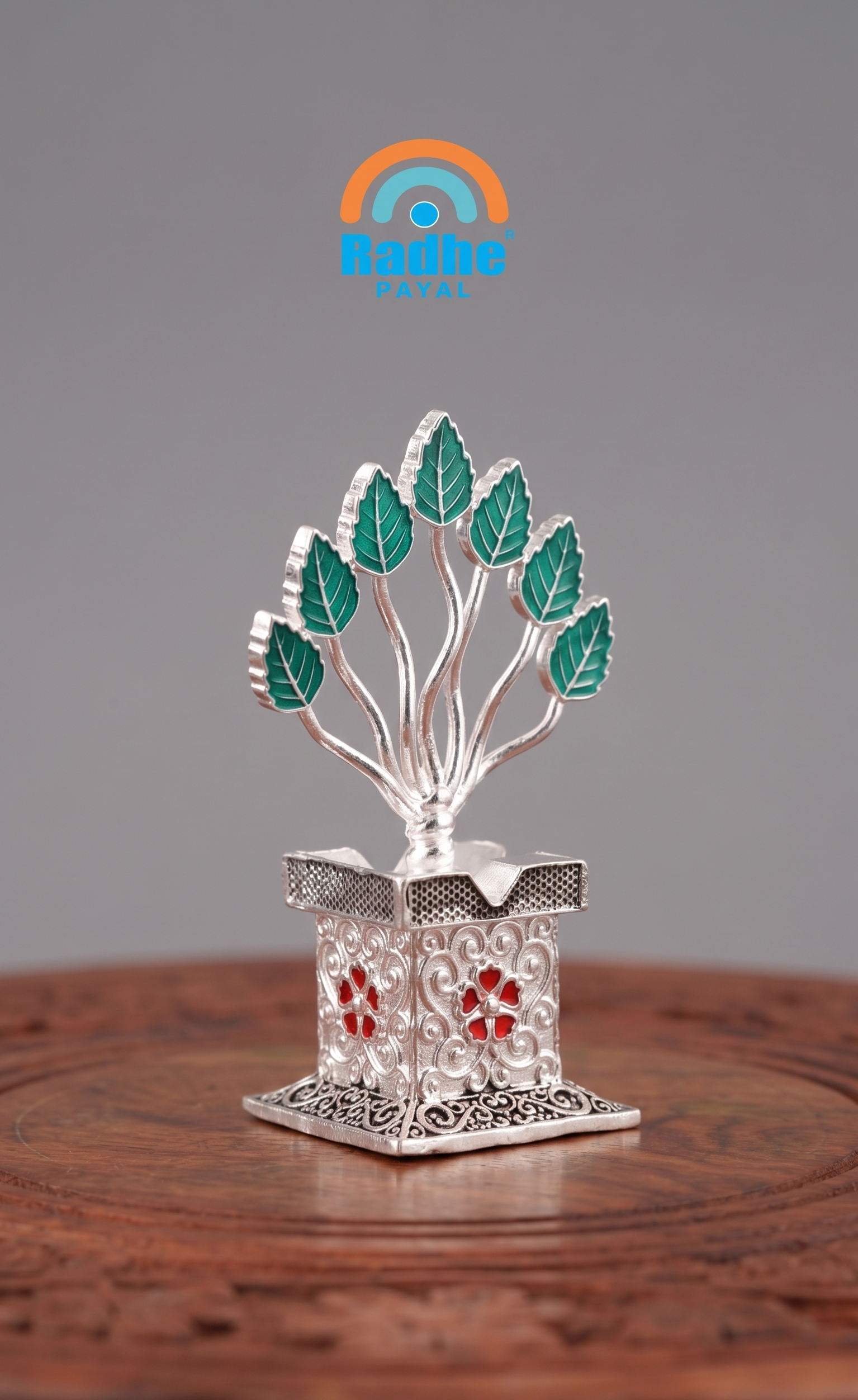 Radhe Payal Silver Plated Tulsi Kyari (Holy Basil)