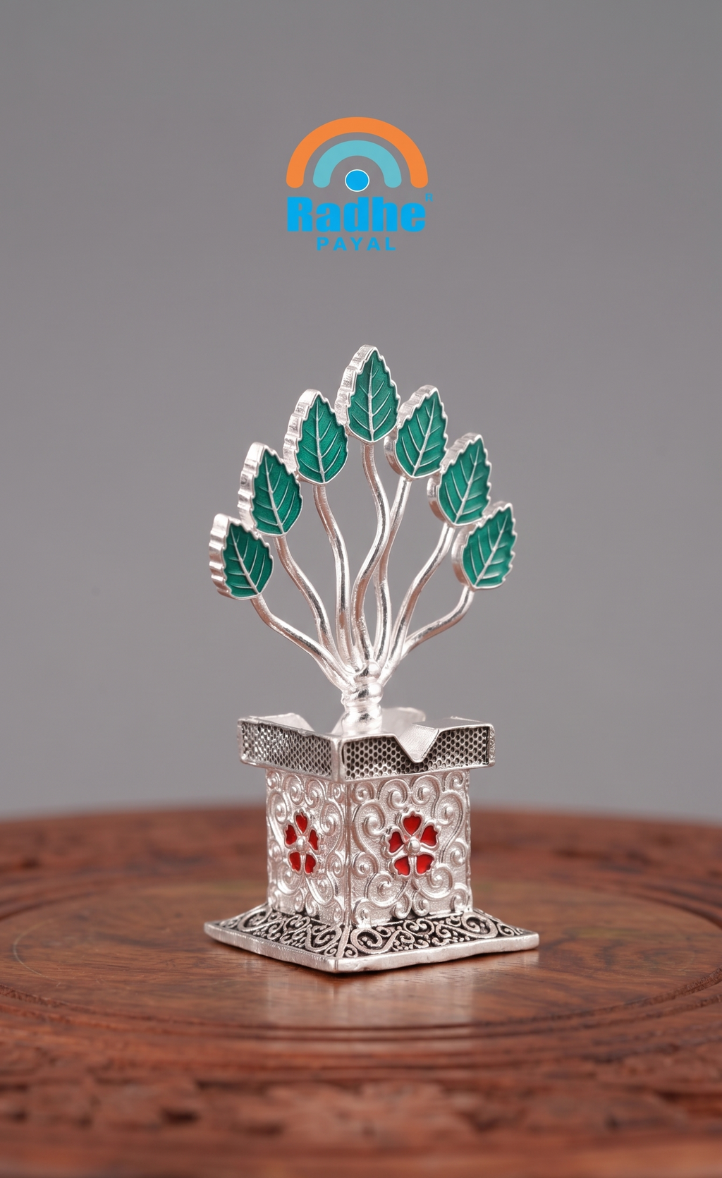 Radhe Payal Silver Plated Tulsi Kyari (Holy Basil)