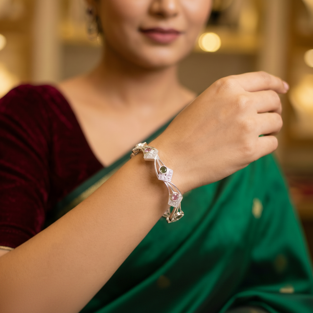 Classic Premium CZ Stone Bangles | Jwelisha