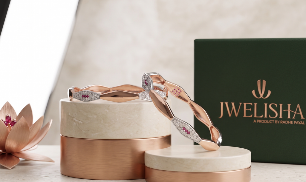Luxury Silver-Plated German Silver Bangles | Jwelisha