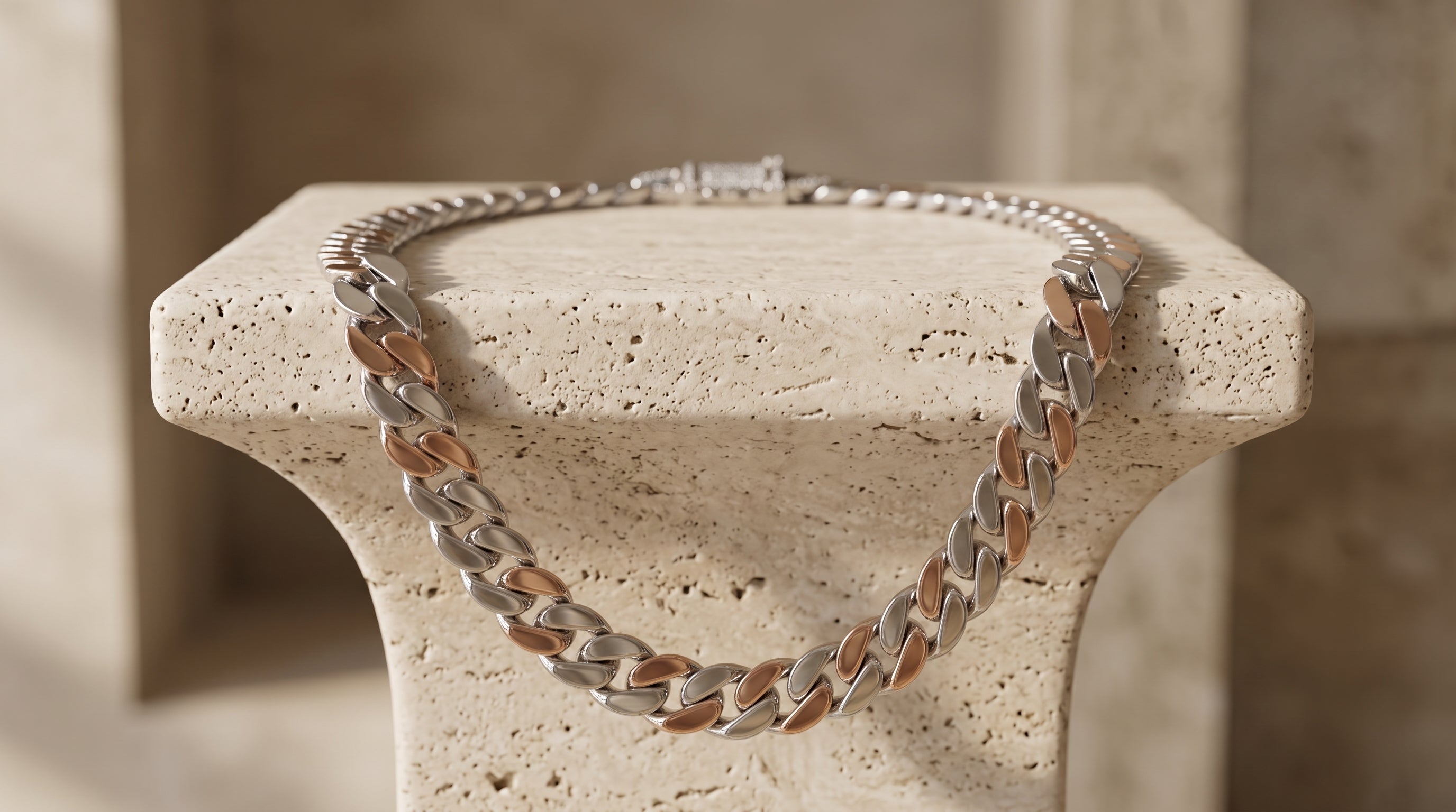 The Two-Tone Cuban Link Chain — Handcrafted Men's Statement
