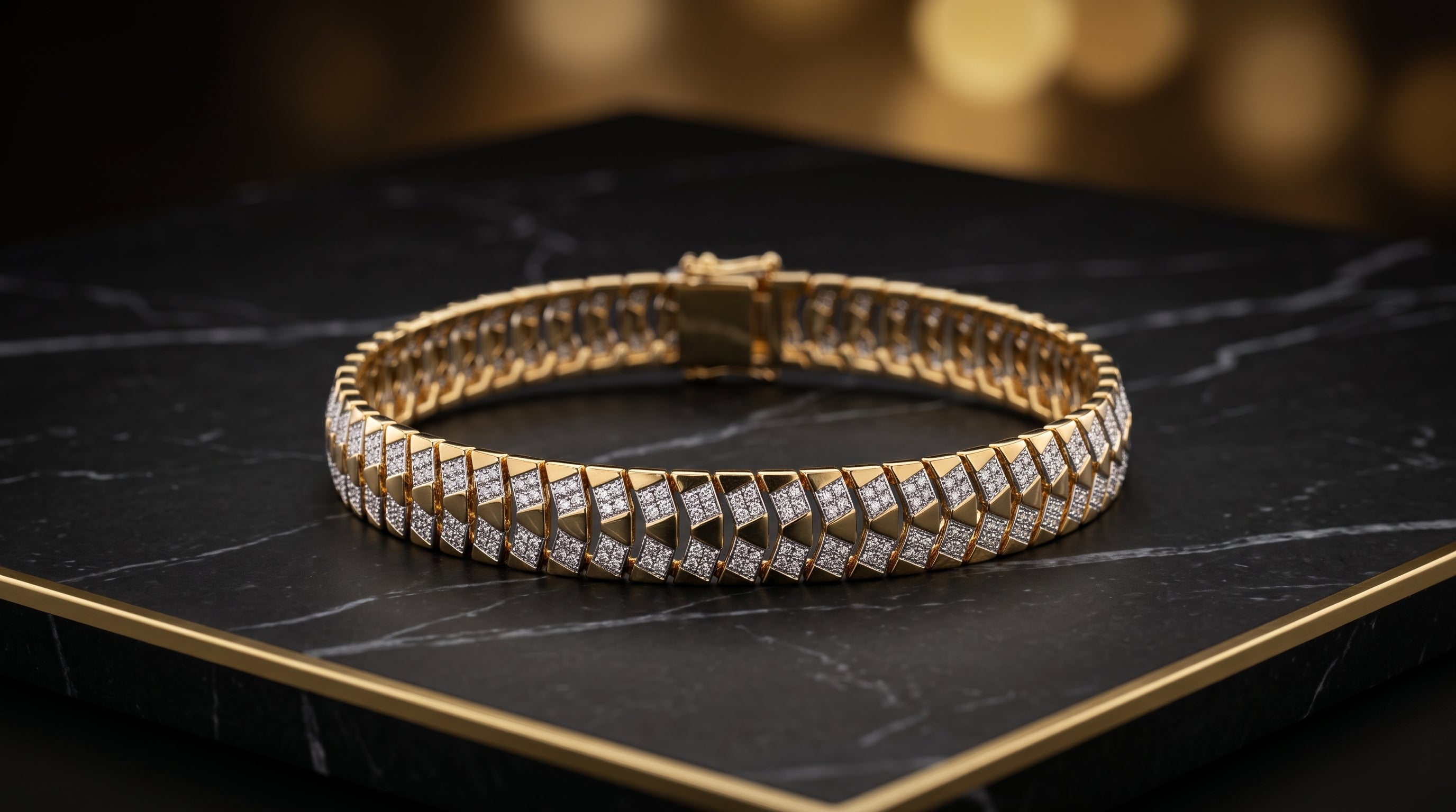 The Signature Two-Tone Link Bracelet — Handcrafted Men's Statement Piece