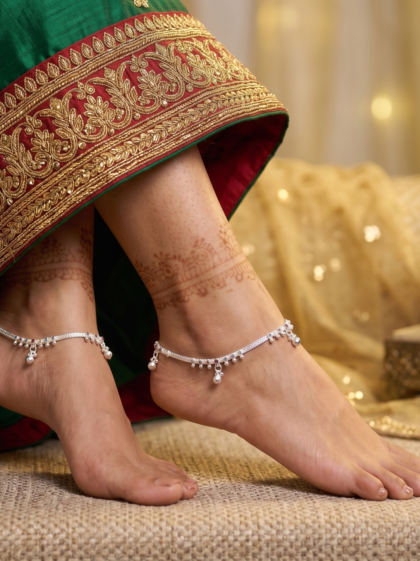 Designer German Silver Payal | Silver Plated Anklet for Women | Bridal & Traditional Wear Fancy Payal