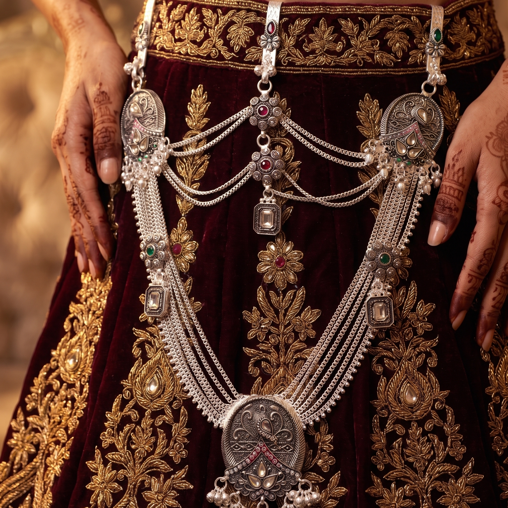 Traditional Designer Kandora | Silver Plated Ethnic Jewellery for Women