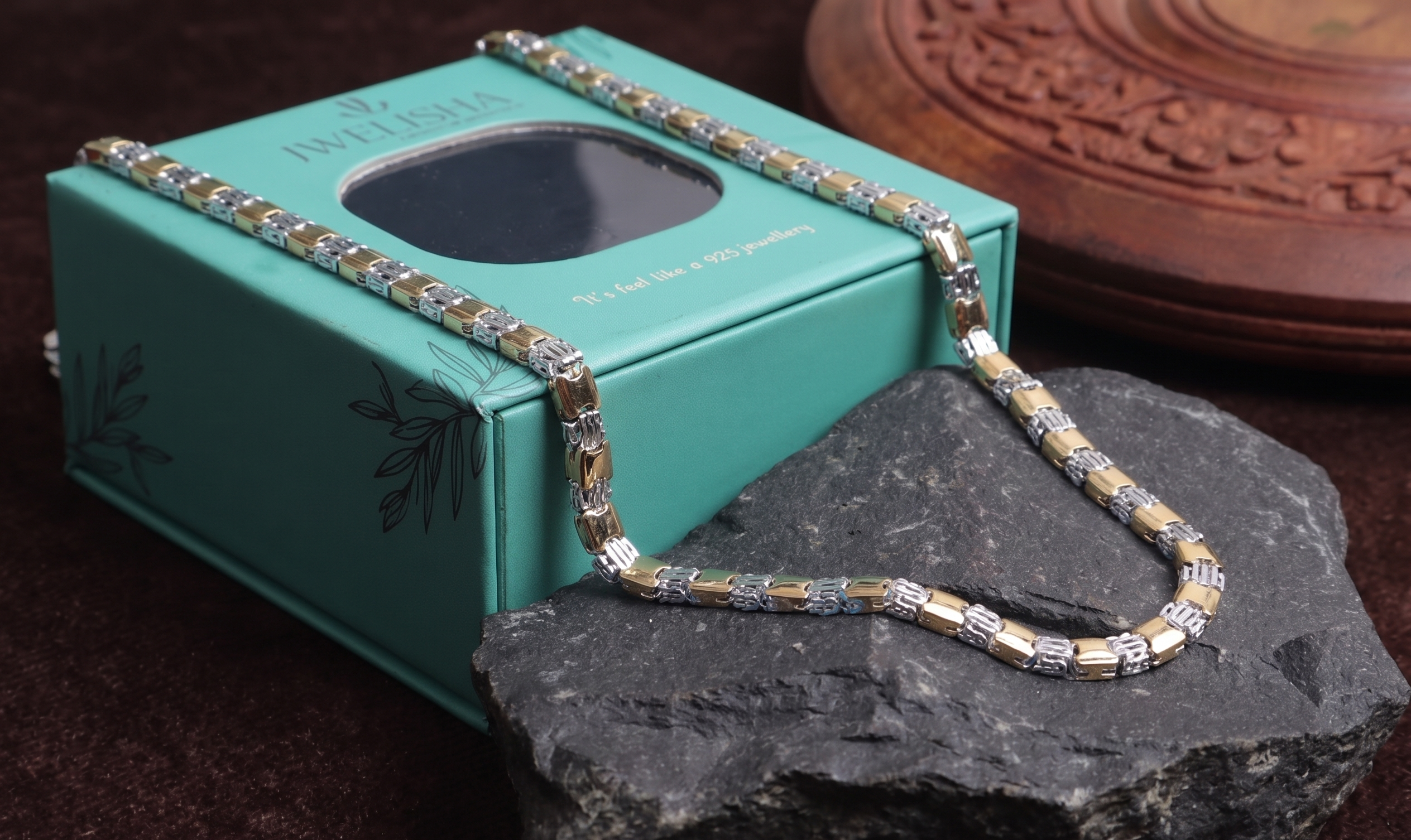 Premium German Silver Dual Tone Necklace | 0 Touch Silver Plated Fashion Jewellery