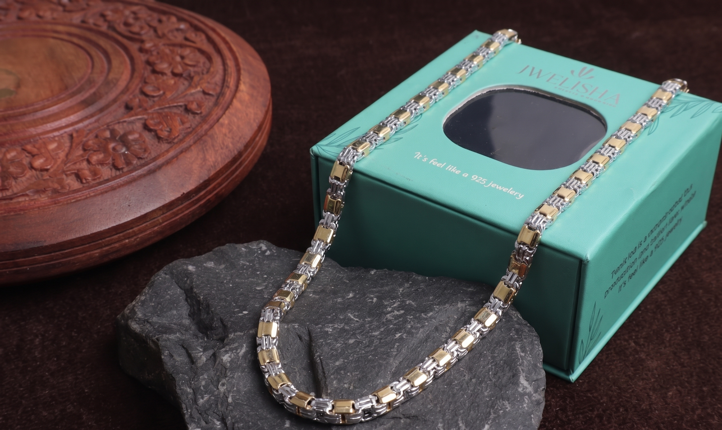 Premium German Silver Dual Tone Necklace | 0 Touch Silver Plated Fashion Jewellery