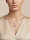 Premium German Silver Floral Pendant Necklace