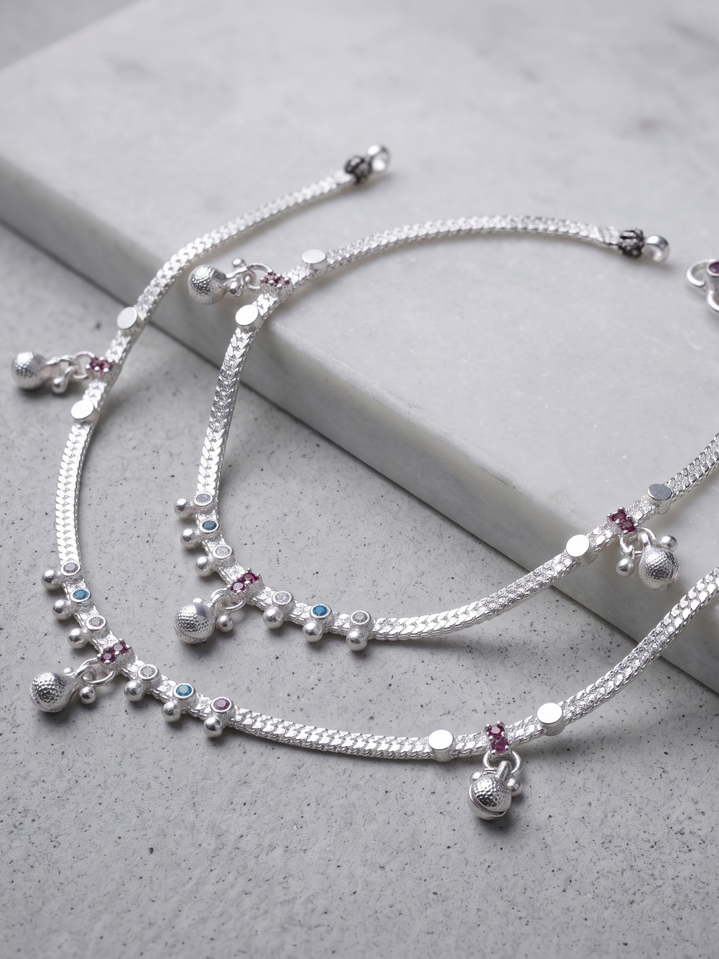 Designer German Silver Payal | Silver Plated Anklet for Women | Bridal & Traditional Wear Fancy Payal