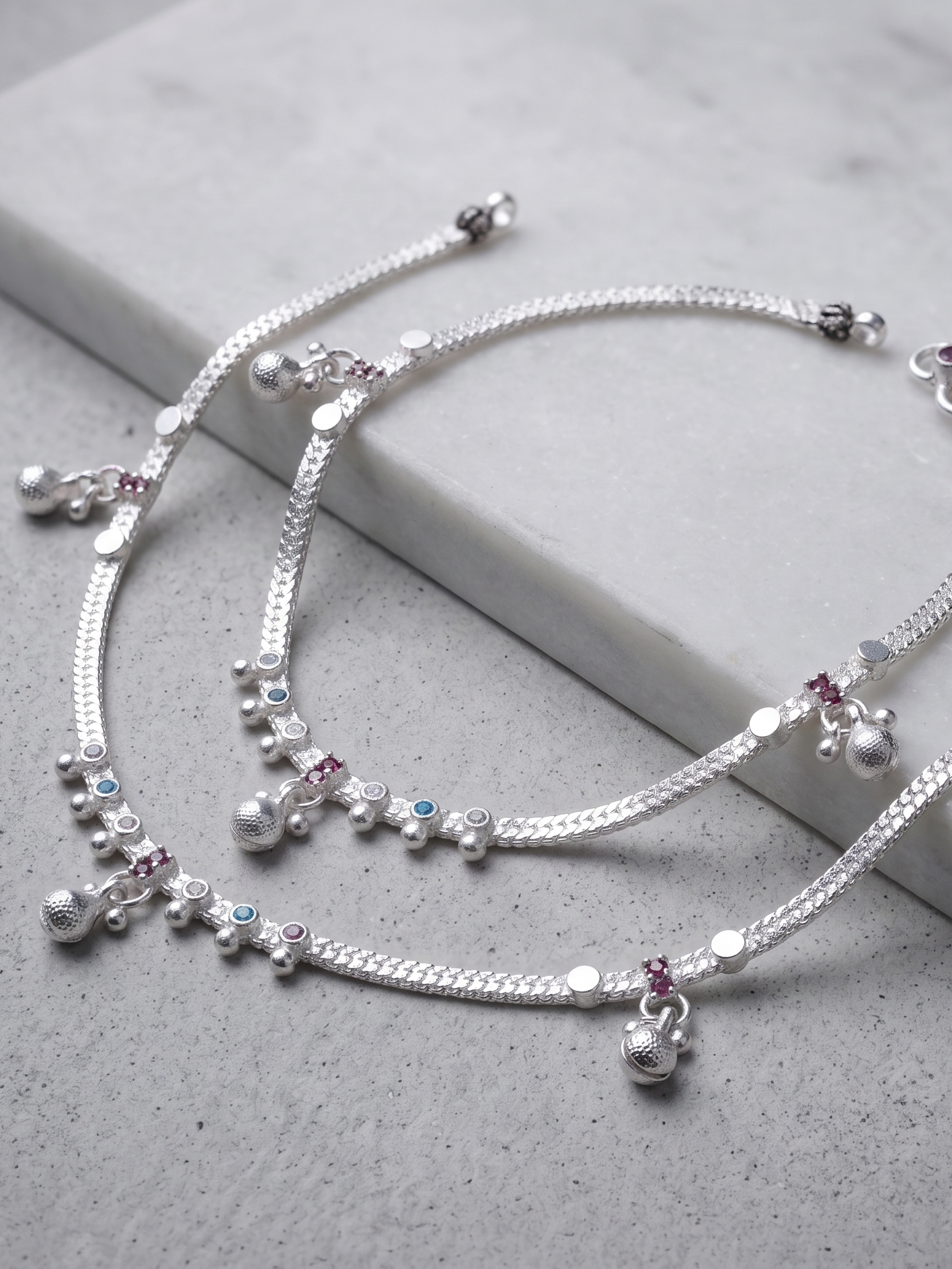 Designer German Silver Payal | Silver Plated Anklet for Women | Bridal & Traditional Wear Fancy Payal