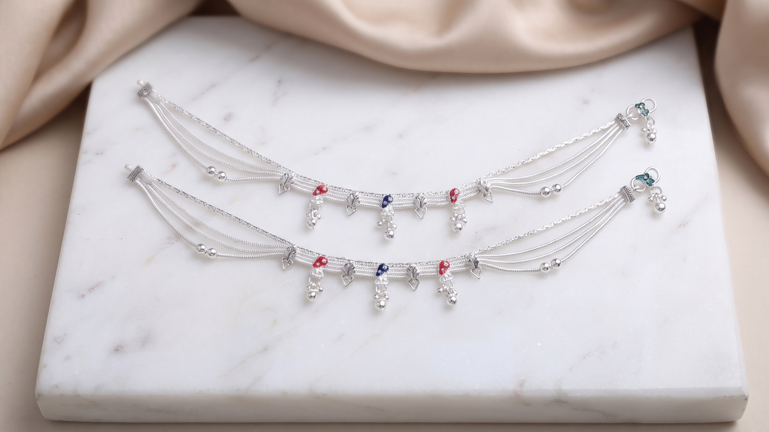Designer German Silver Bridal Payal | Silver Plated Anklet | Traditional Fancy Payal for Women | 40-80 Gram
