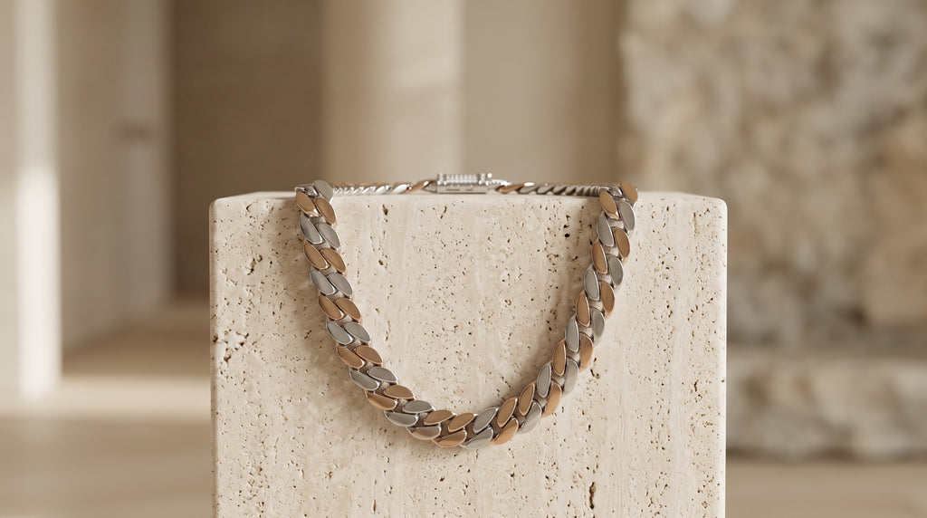 The Two-Tone Cuban Link Chain — Handcrafted Men's Statement