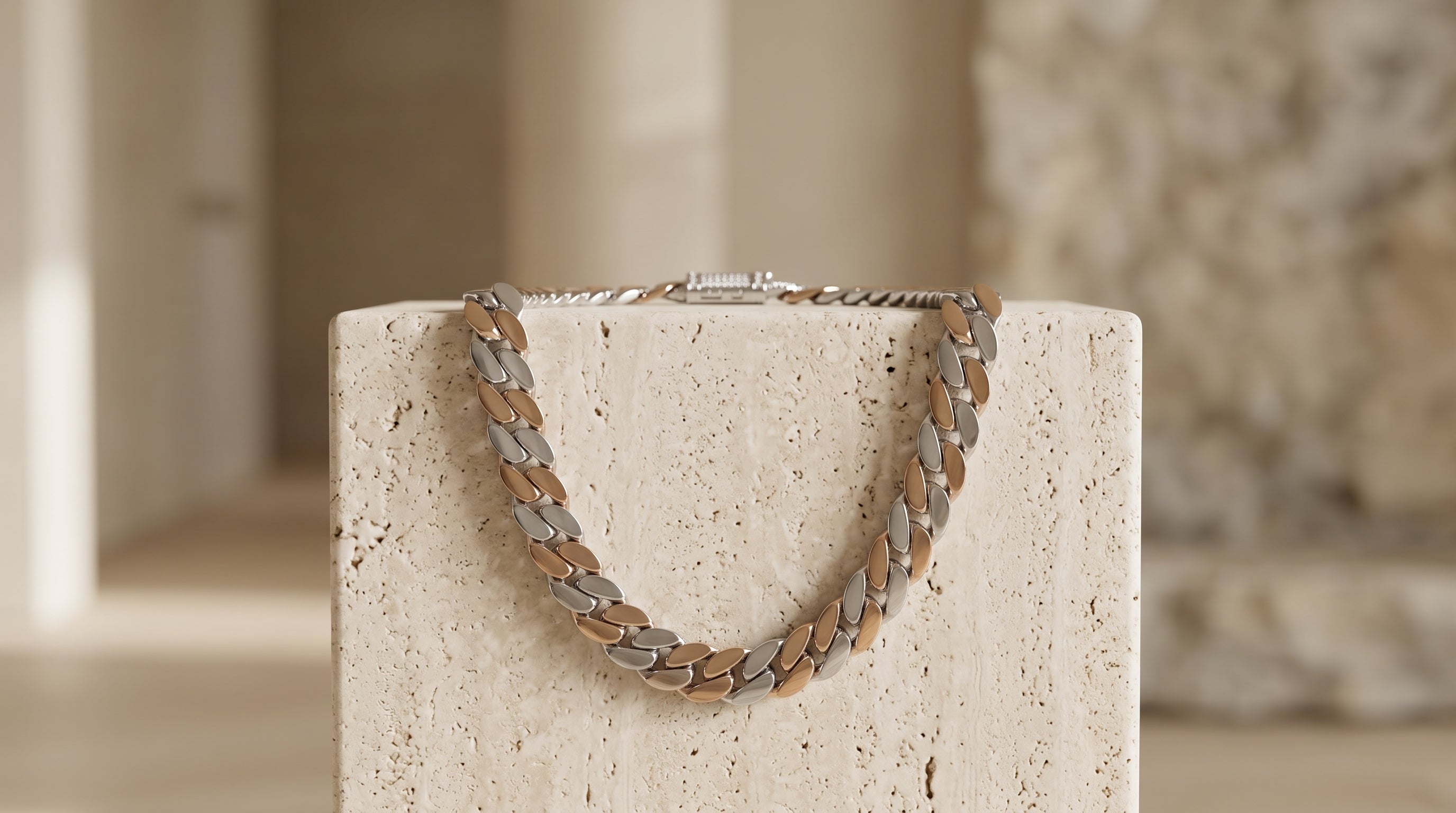 The Two-Tone Cuban Link Chain — Handcrafted Men's Statement