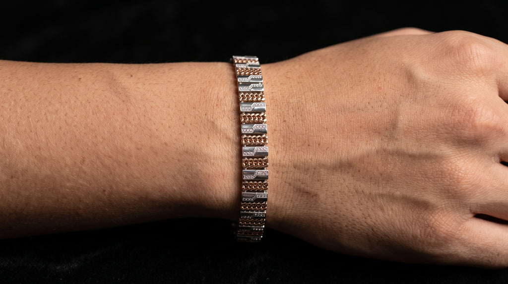 The Signature Two-Tone Link Bracelet — Handcrafted Men's Statement Piece