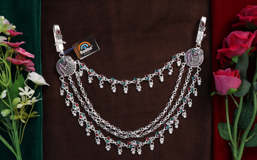 SP Kandora German Silver Traditional Necklace | 0 Touch Silver Plated Jewellery for Women