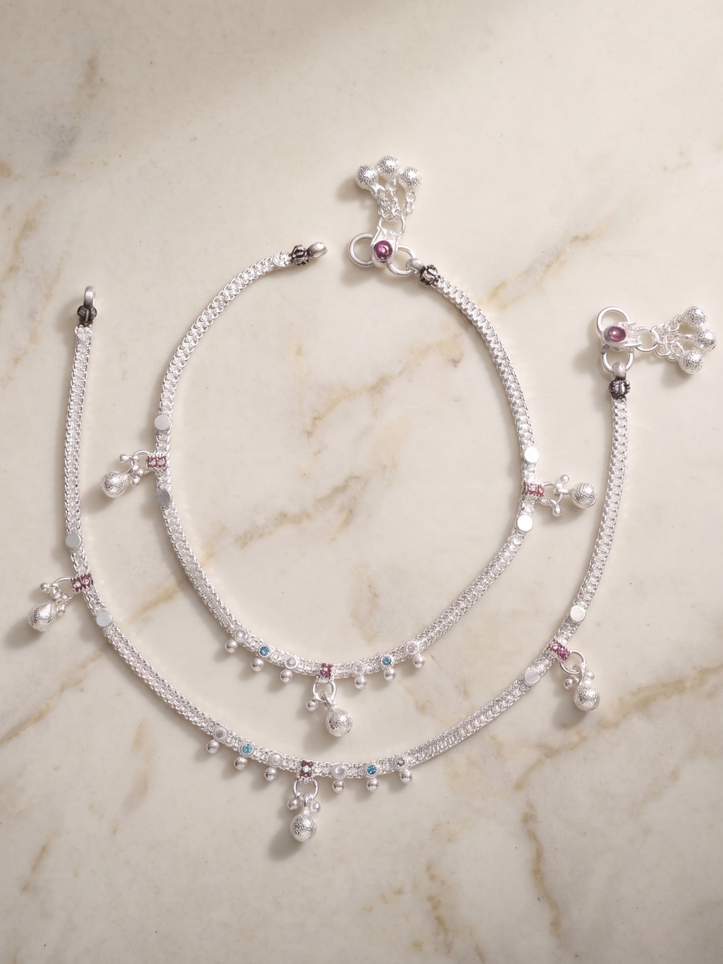 Designer German Silver Payal | Silver Plated Anklet for Women | Bridal & Traditional Wear Fancy Payal