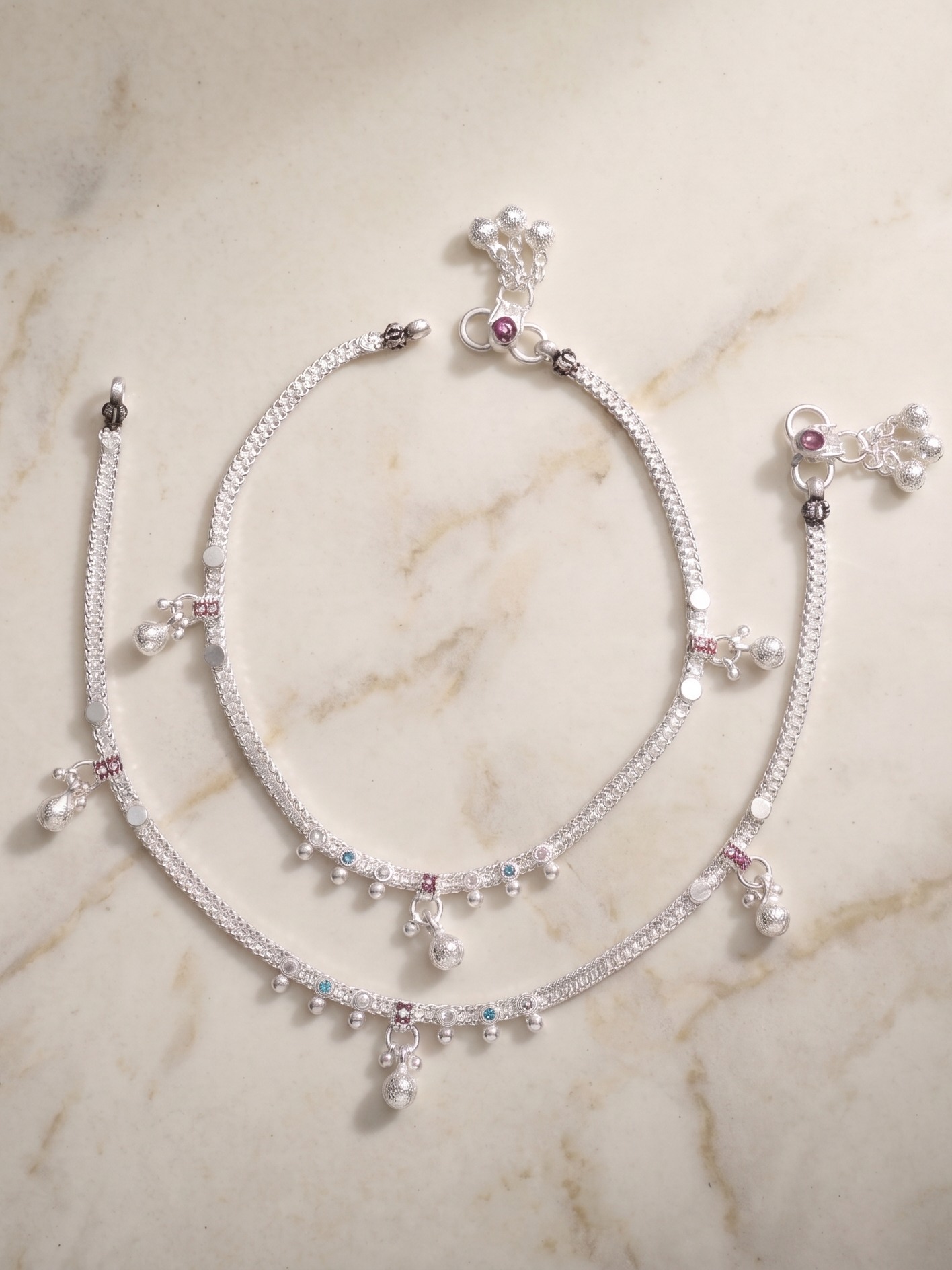 Designer German Silver Payal | Silver Plated Anklet for Women | Bridal & Traditional Wear Fancy Payal