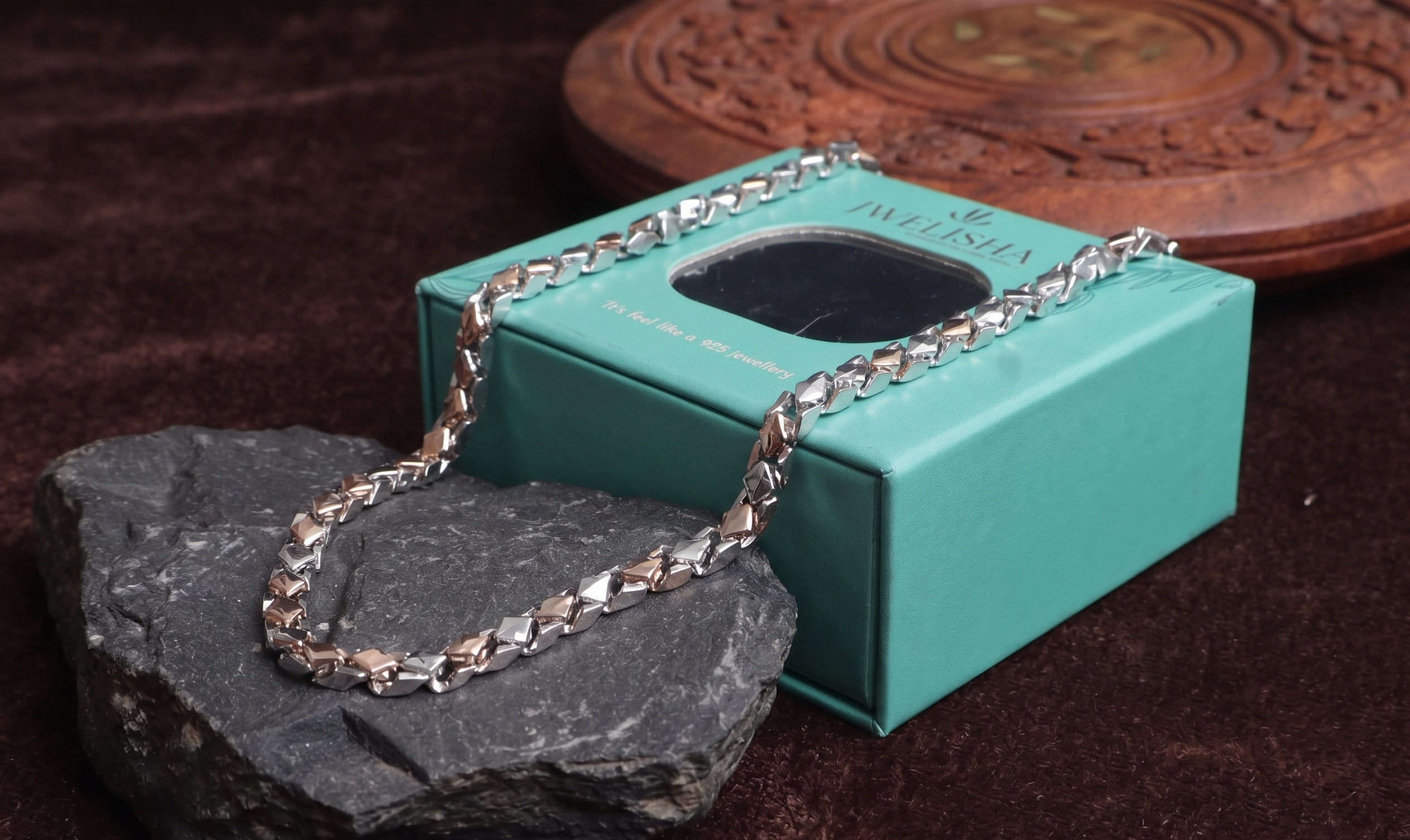 Premium German Silver Dual Tone Necklace | 0 Touch Silver Plated Fashion Jewellery