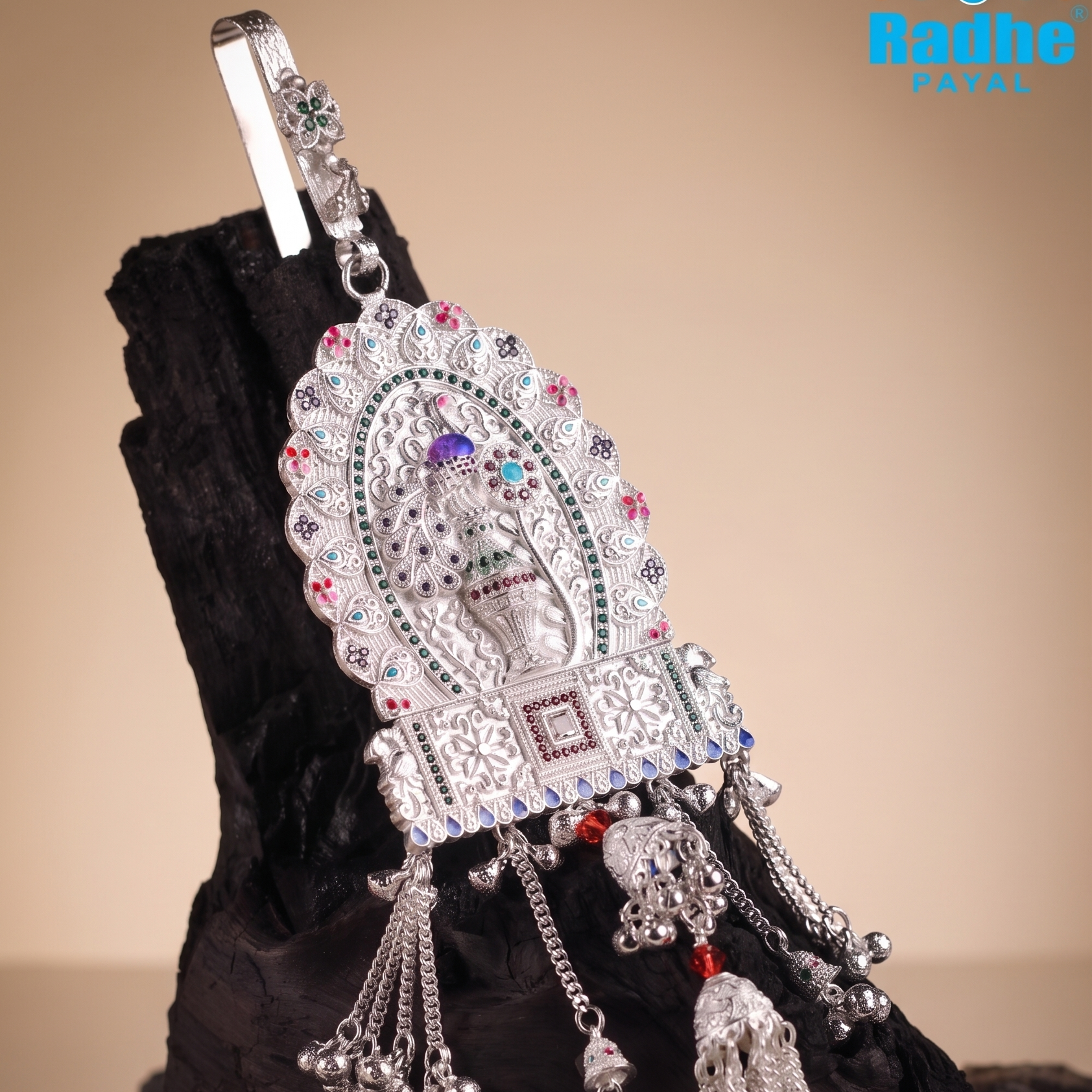 Floral Peacock Heritage Kandora with Multi-Strand Tassels by Radhe Payal