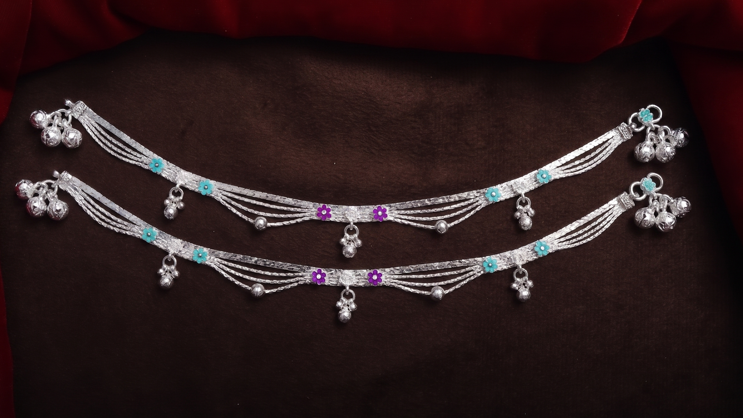 German Silver Bridal Payal | Silver Plated Designer Anklet | Traditional Ghungroo Payal for Women