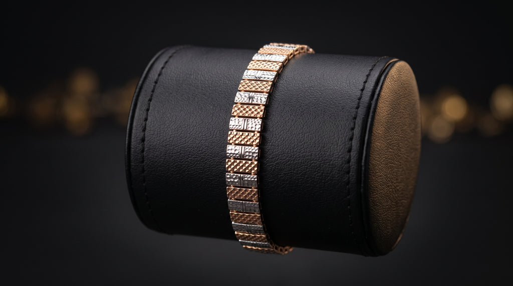 The Signature Two-Tone Link Bracelet — Handcrafted Men's Statement Piece